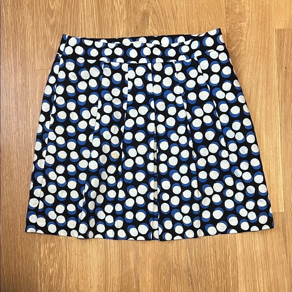LOFT Navy and White Polka Dot A-Line Skirt size 10